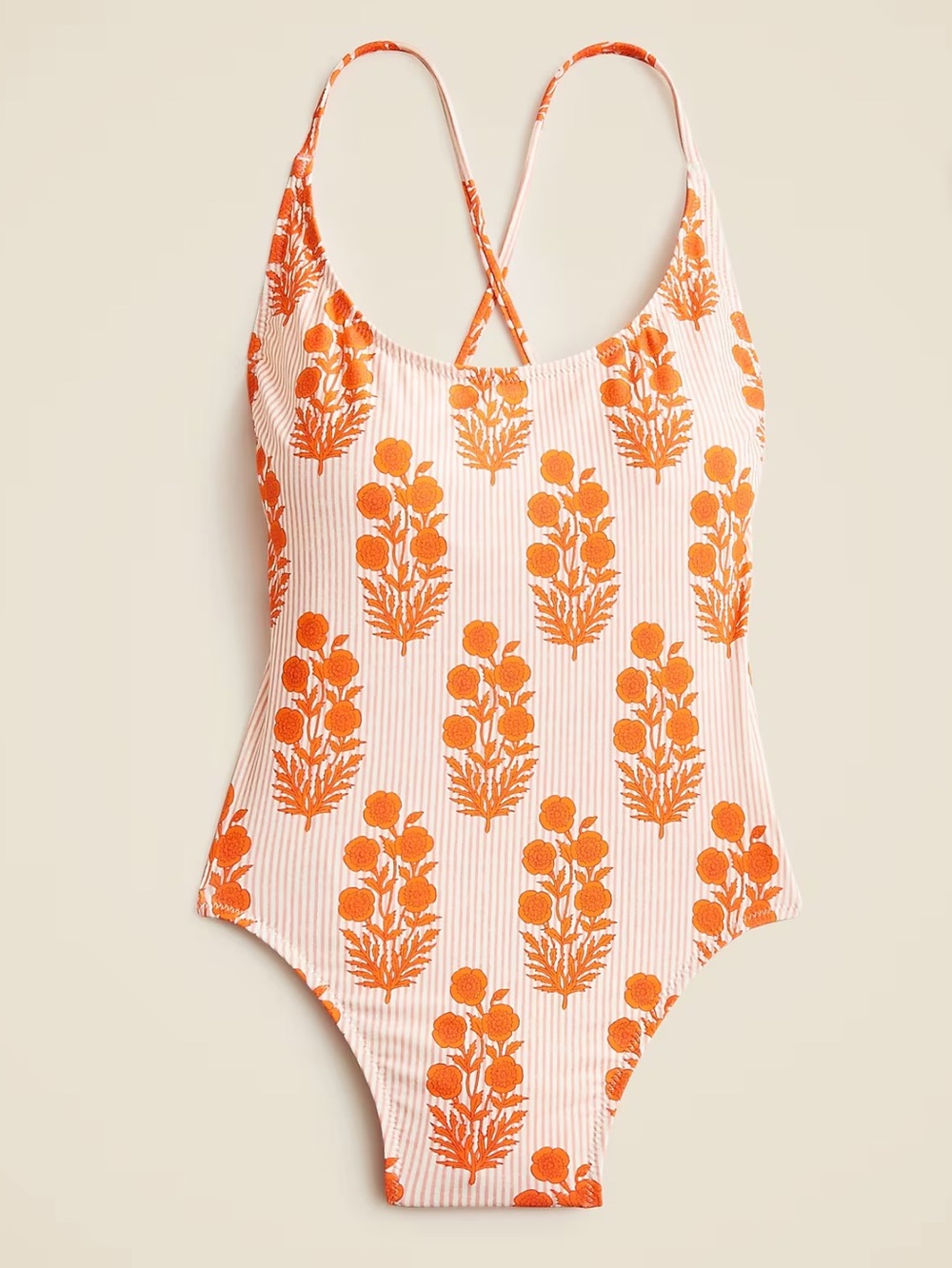 NWT SZ Blockprints™ X J.Crew scoopneck one-piece swimsuit sz 10
